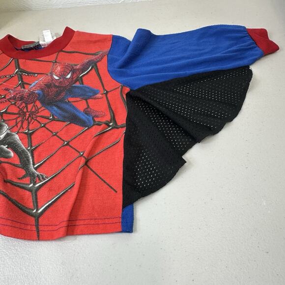 Vintage 2007 Spiderman 3 Webbed Arms Long Sleeve Shirt Flame Resistant Size 5T - Picture 6 of 10